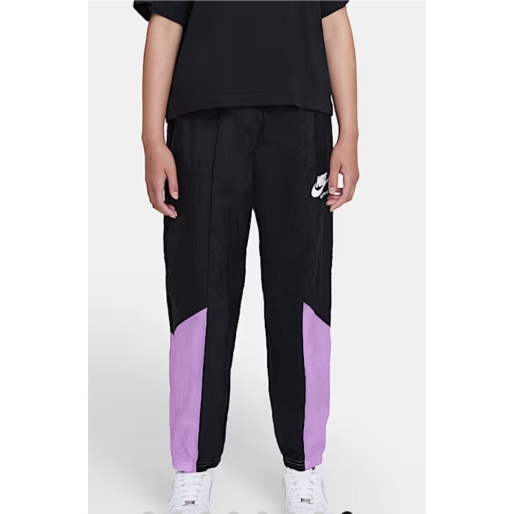 Nike Sportswear Girls Black Purple Colorblock Track Pants XL